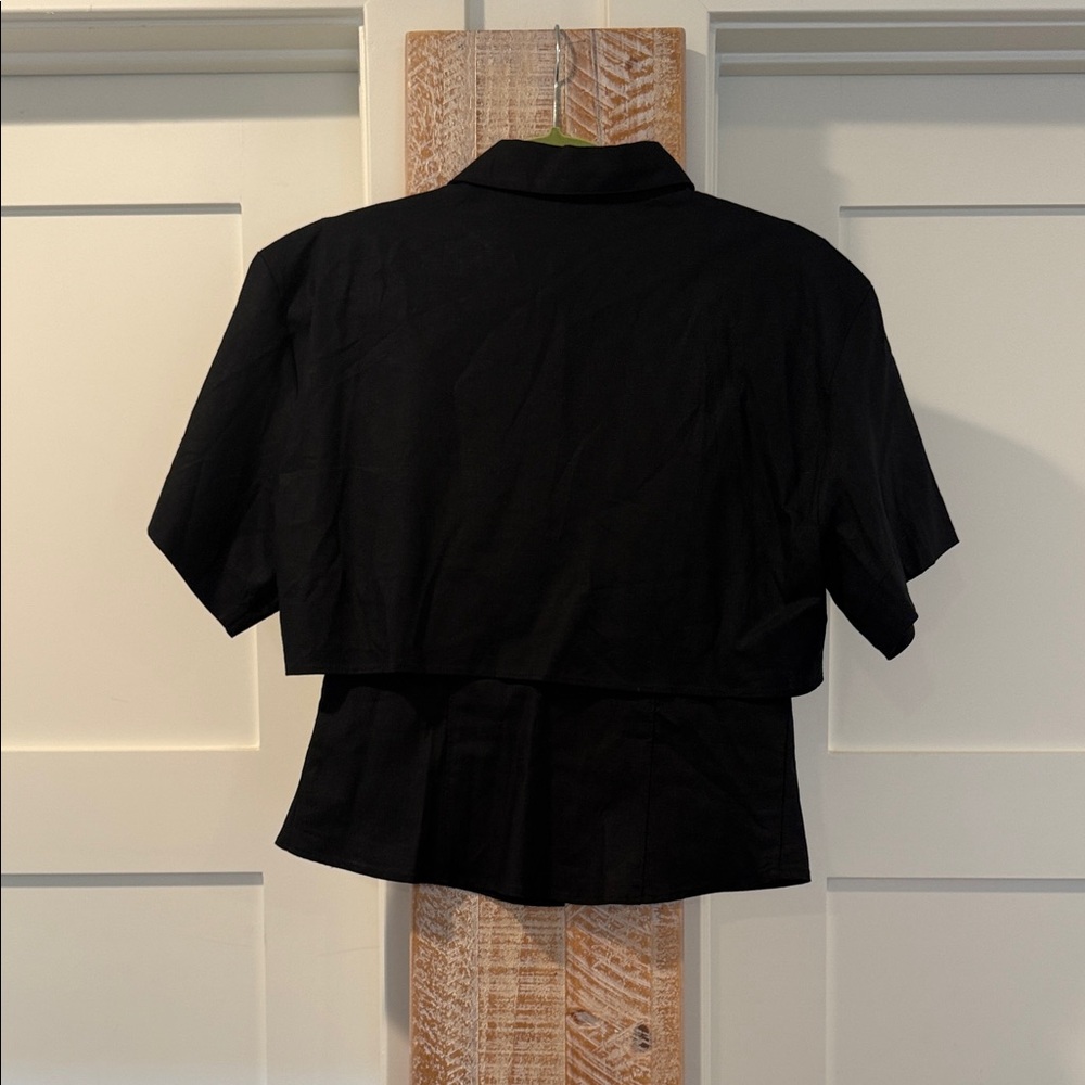 NWT Zara Black double layer top - Picture 6 of 8